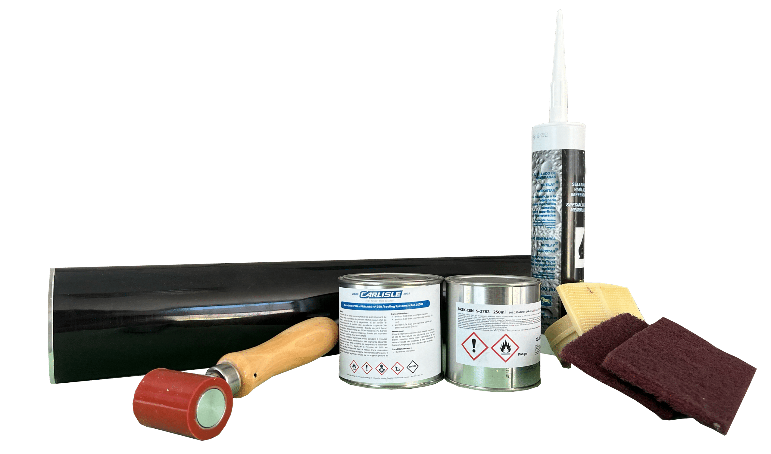 Kit de Réparation EPDM Premium 2 – Patch 45×45 cm + Mastic + Roulette